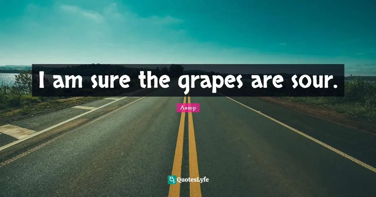 Grapes Quotes: "I am sure the grapes are sour."