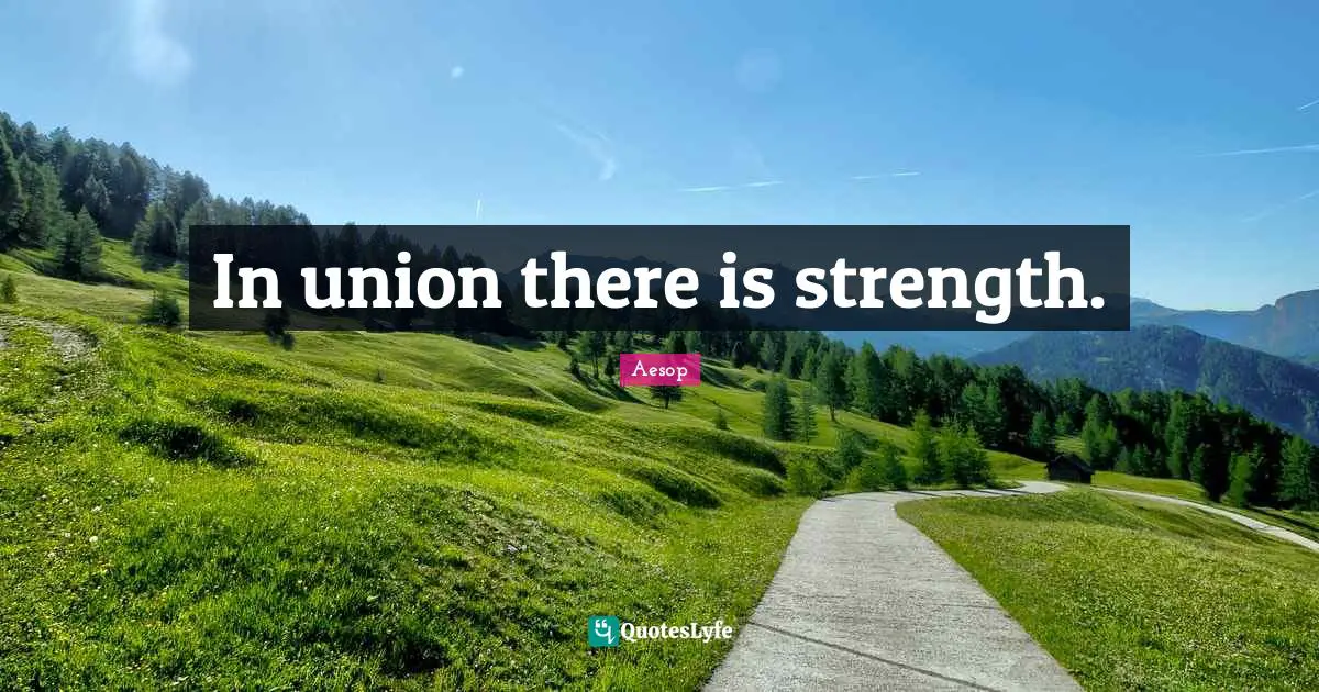 In union there is strength.