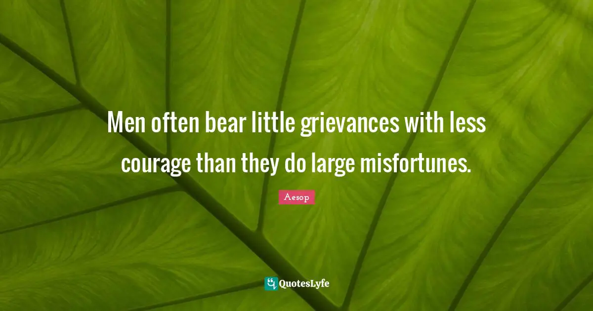 Misfortunes Quotes: "Men often bear little grievances with less courage than they do large misfortunes."