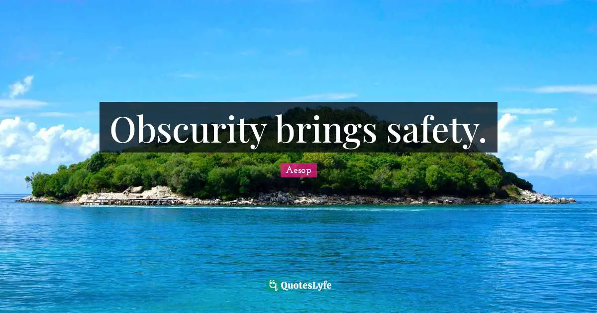 Obscurity brings safety.