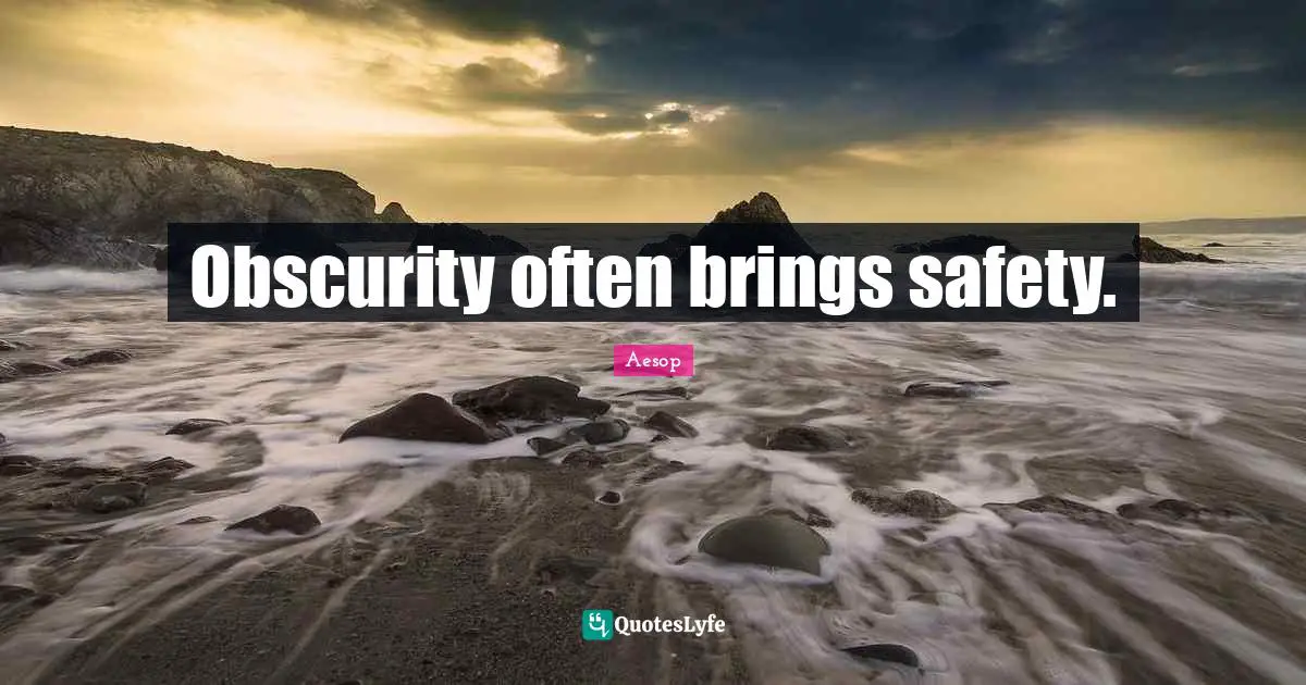 Obscurity often brings safety.