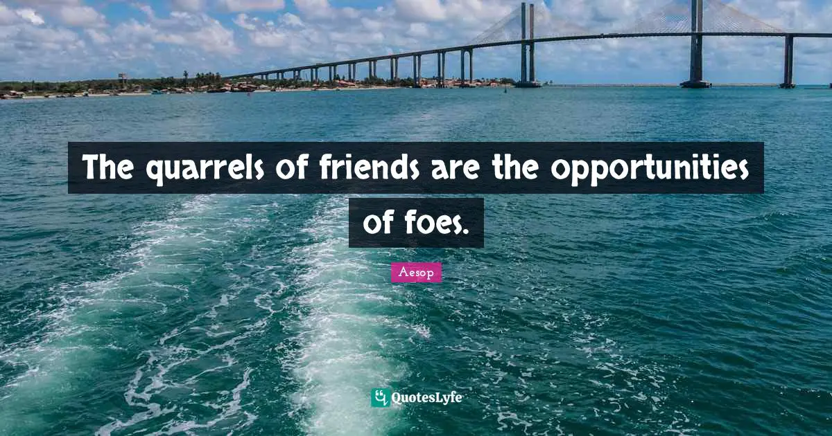 The quarrels of friends are the opportunities of foes.