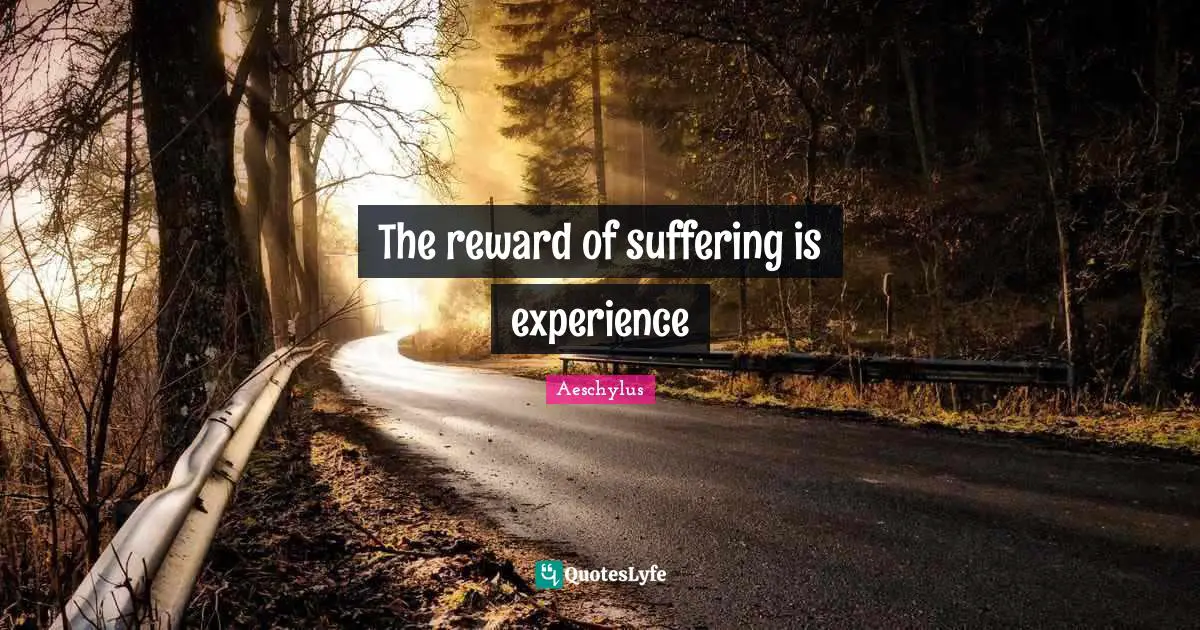 The reward of suffering is experience