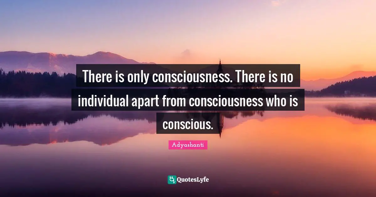 There is only consciousness. There is no individual apart from consciousness who is conscious.