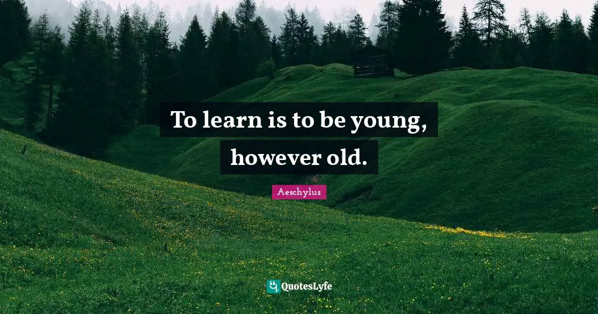 To learn is to be young, however old.