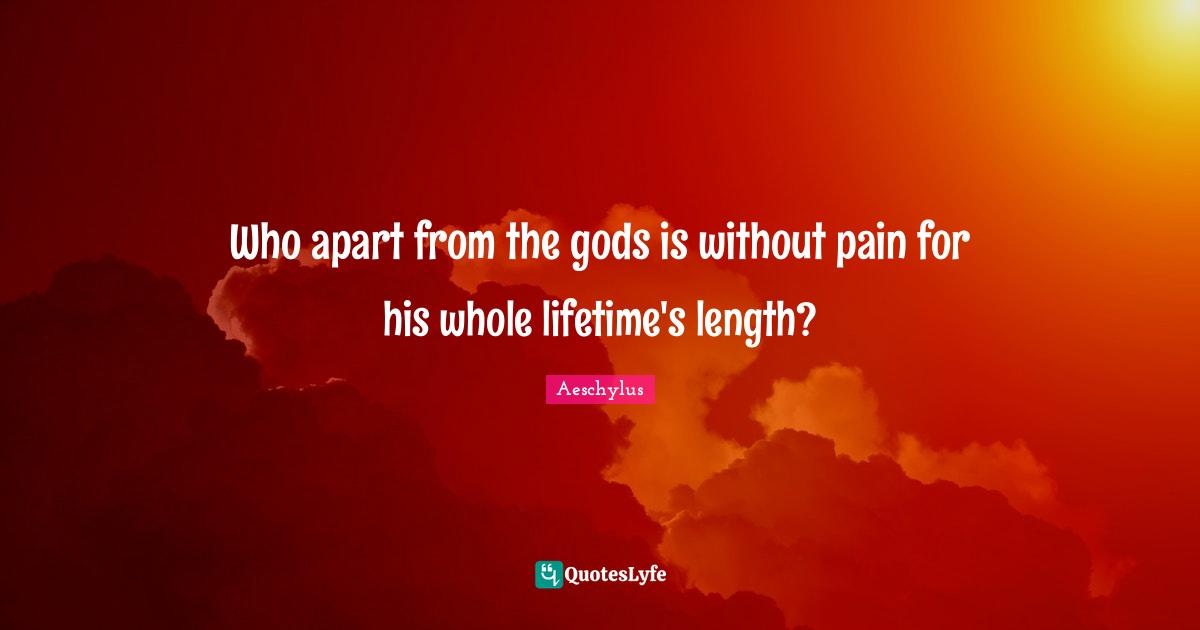 Who apart from the gods is without pain for his whole lifetime's length?
