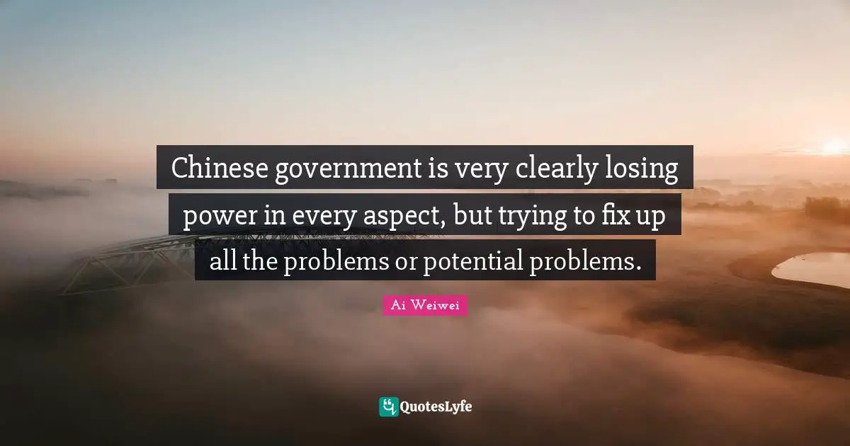 Chinese government is very clearly losing power in every aspect, but trying to fix up all the problems or potential problems.