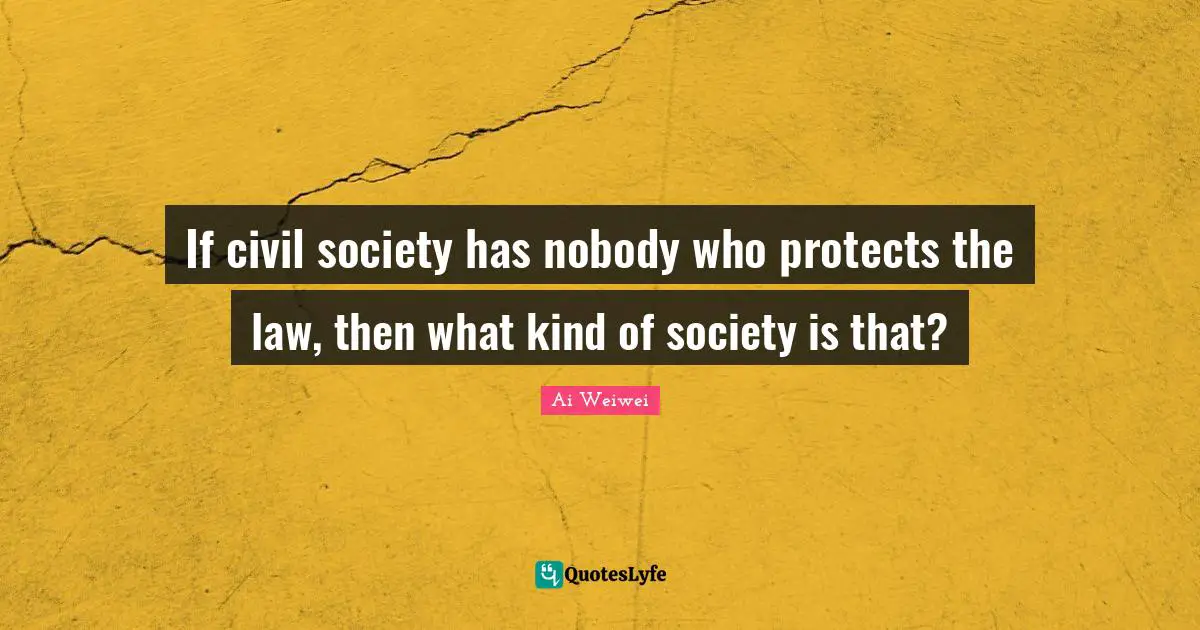 Civil Society Quotes: "If civil society has nobody who protects the law, then what kind of society is that?"