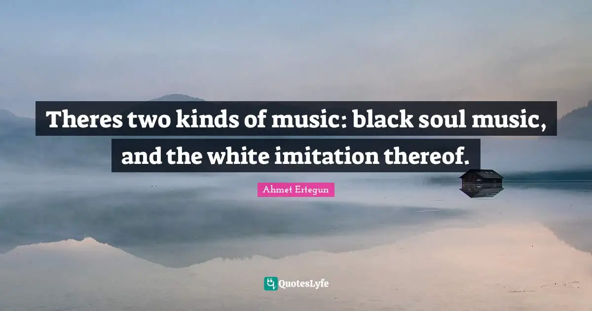 Theres two kinds of music: black soul music, and the white imitation thereof.