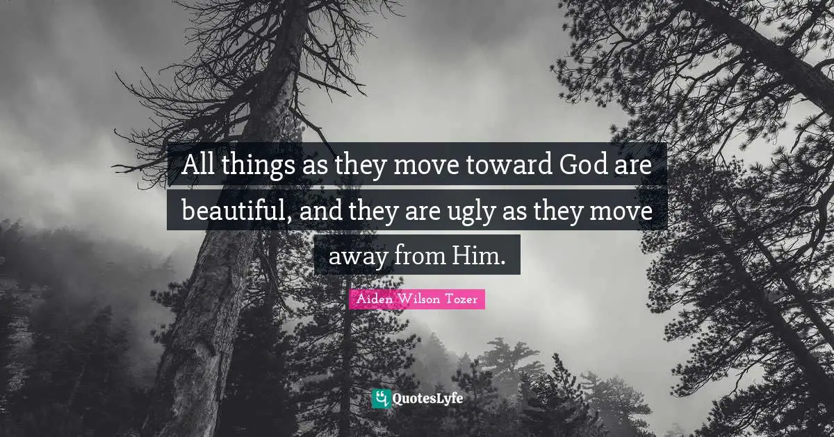 All things as they move toward God are beautiful, and they are ugly as they move away from Him.