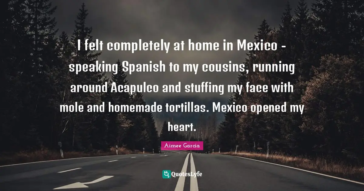 I felt completely at home in Mexico - speaking Spanish to my cousins, running around Acapulco and stuffing my face with mole and homemade tortillas. Mexico opened my heart.