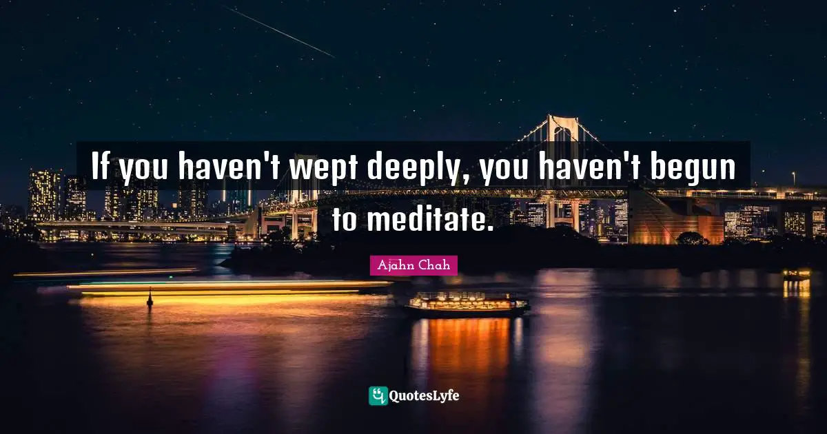 Ajahn Chah Quotes: "If you haven't wept deeply, you haven't begun to meditate."