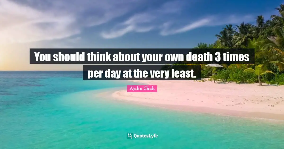 Ajahn Chah Quotes: "You should think about your own death 3 times per day at the very least."