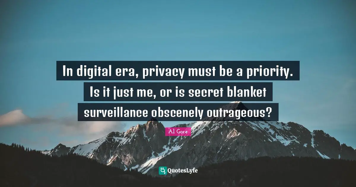 In digital era, privacy must be a priority. Is it just me, or is secret blanket surveillance obscenely outrageous?
