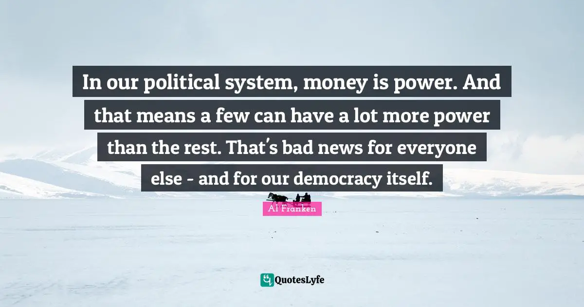 In our political system, money is power. And that means a few can have a lot more power than the rest. That's bad news for everyone else - and for our democracy itself.