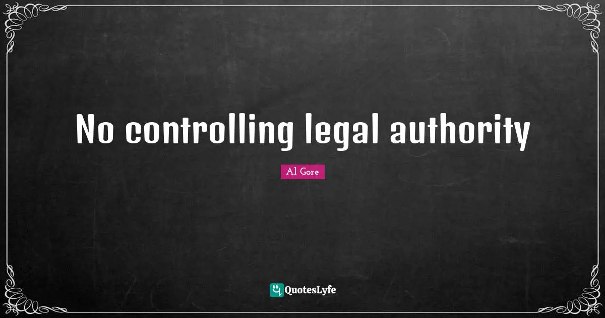 No controlling legal authority