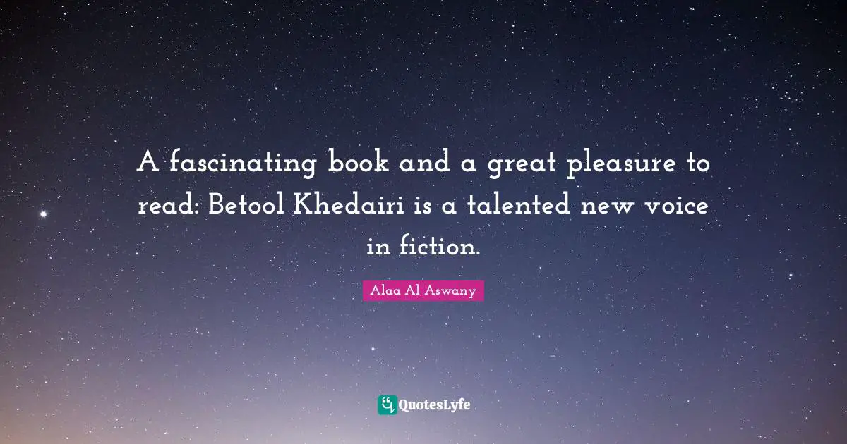 A fascinating book and a great pleasure to read: Betool Khedairi is a talented new voice in fiction.