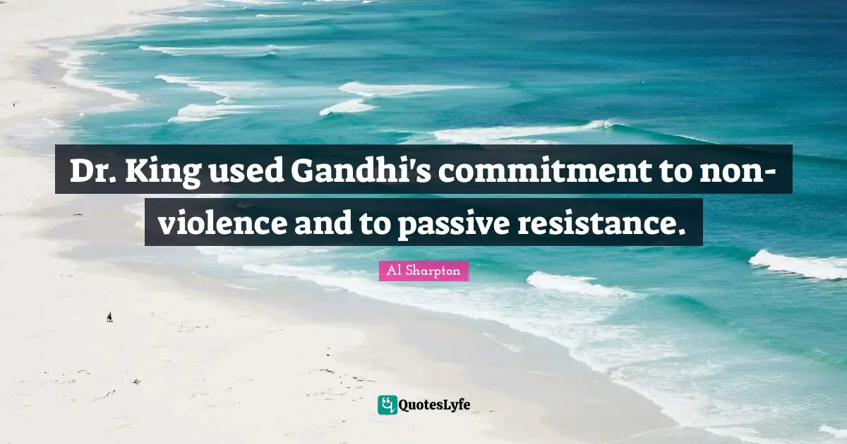 Dr. King used Gandhi's commitment to non-violence and to passive resistance.