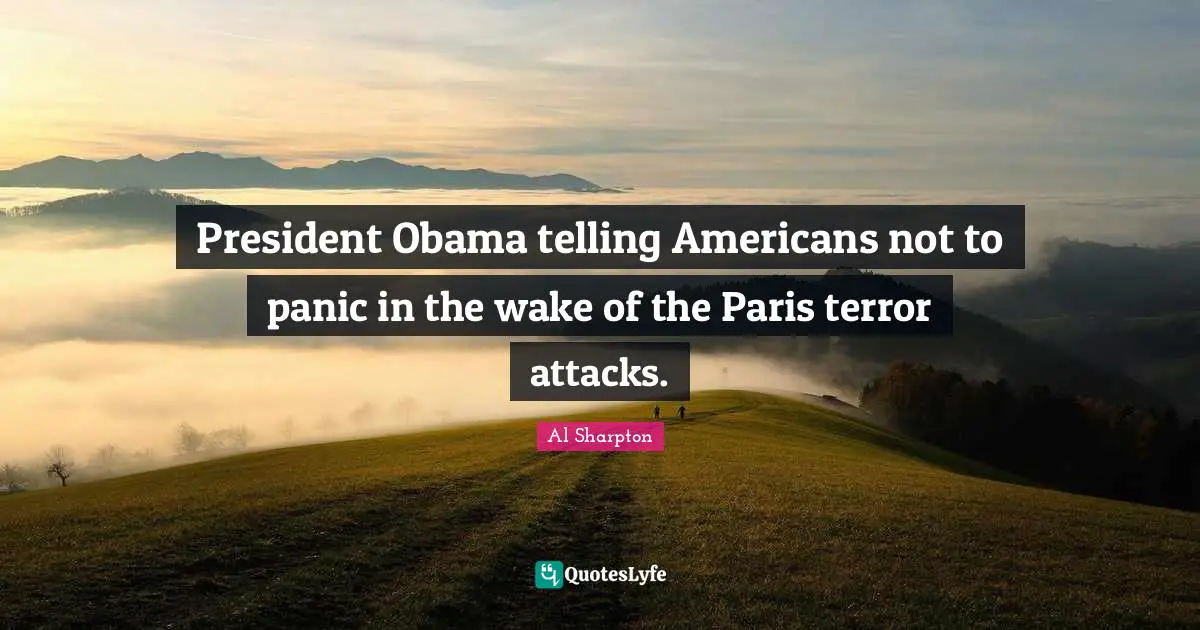 President Obama telling Americans not to panic in the wake of the Paris terror attacks.
