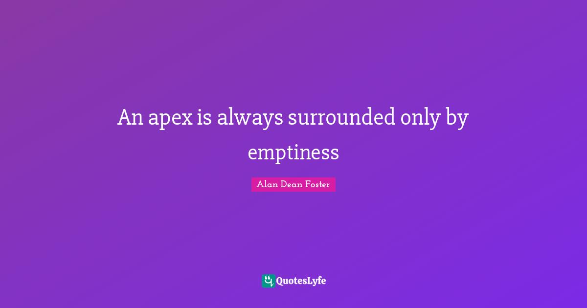 An apex is always surrounded only by emptiness