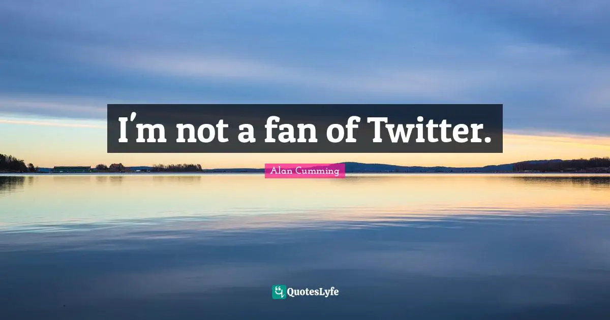 I'm not a fan of Twitter.