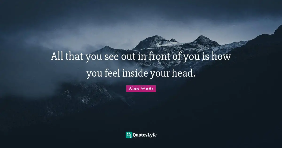 J. C. Watts Quotes: "All that you see out in front of you is how you feel inside your head."