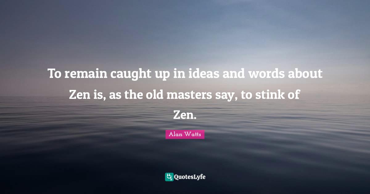 To remain caught up in ideas and words about Zen is, as the old masters say, to stink of Zen.