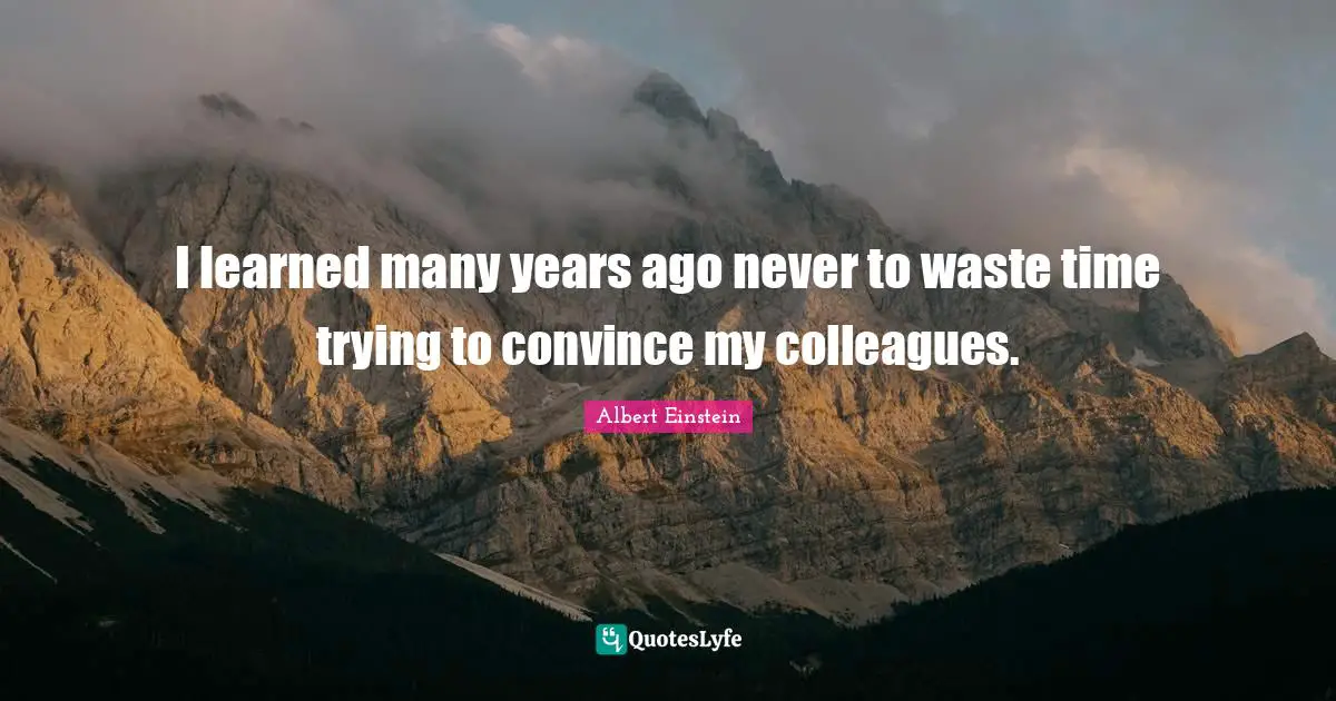 I learned many years ago never to waste time trying to convince my colleagues.