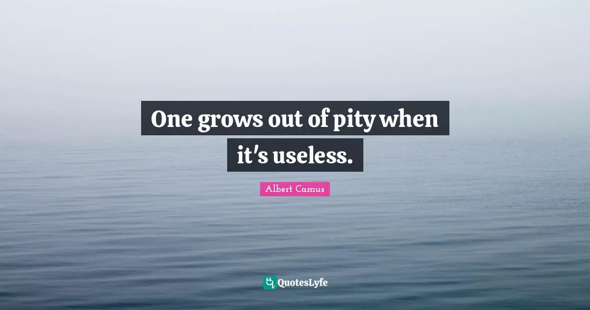 One grows out of pity when it's useless.