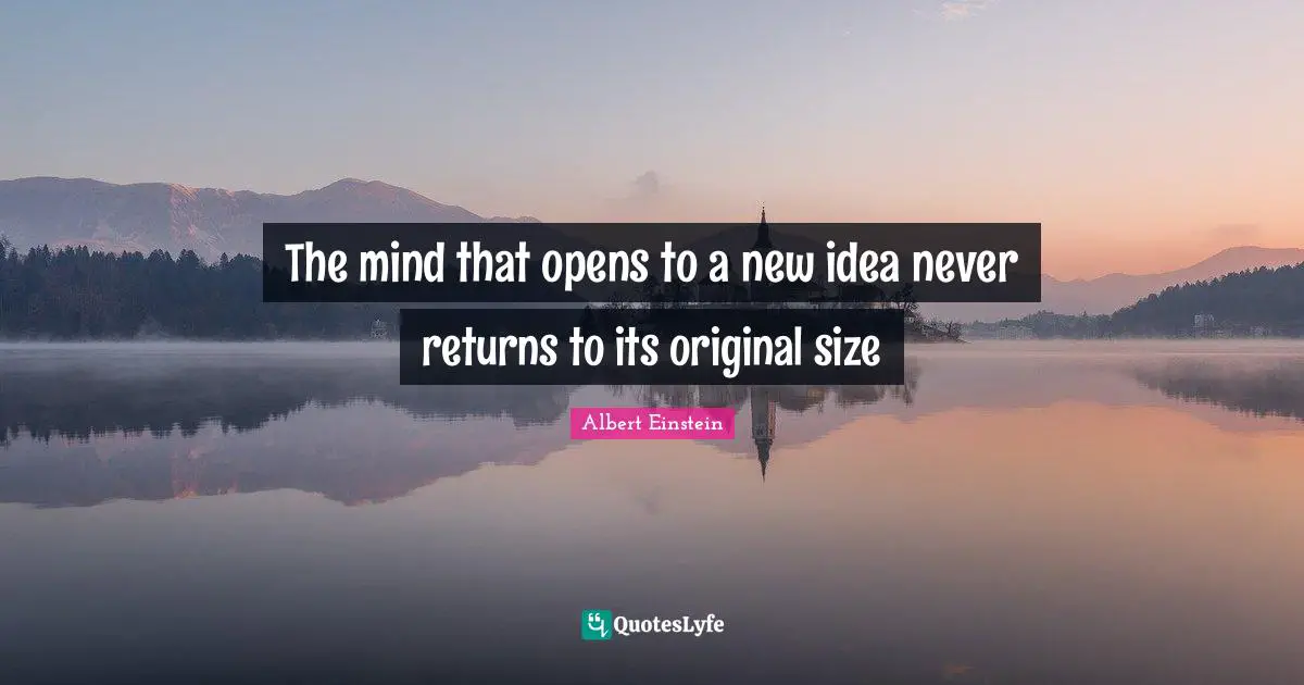 The mind that opens to a new idea never returns to its original size