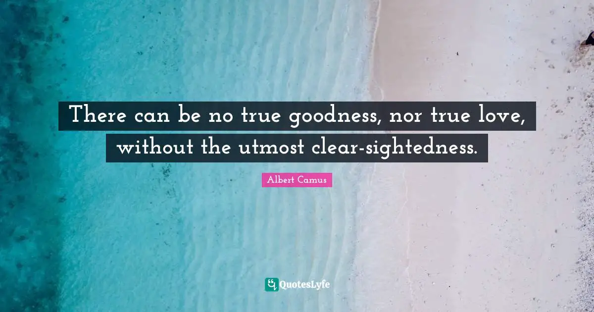 There can be no true goodness, nor true love, without the utmost clear-sightedness.