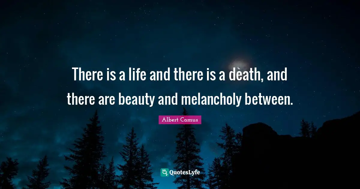 There is a life and there is a death, and there are beauty and melancholy between.
