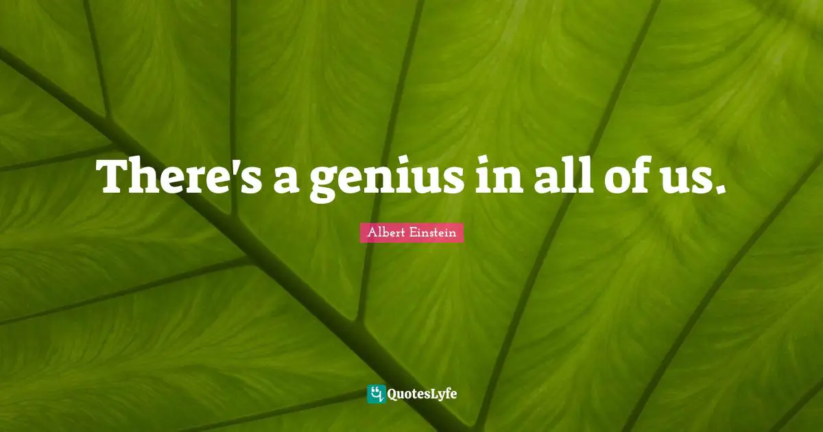 There's a genius in all of us.