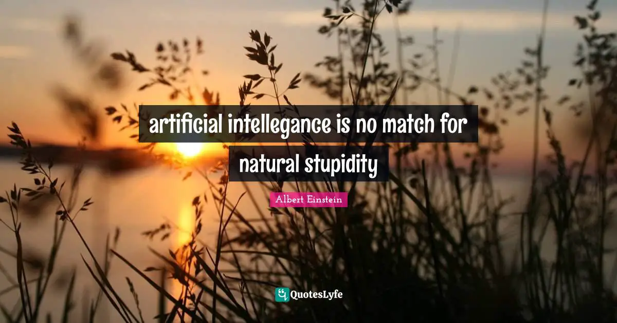 artificial intellegance is no match for natural stupidity