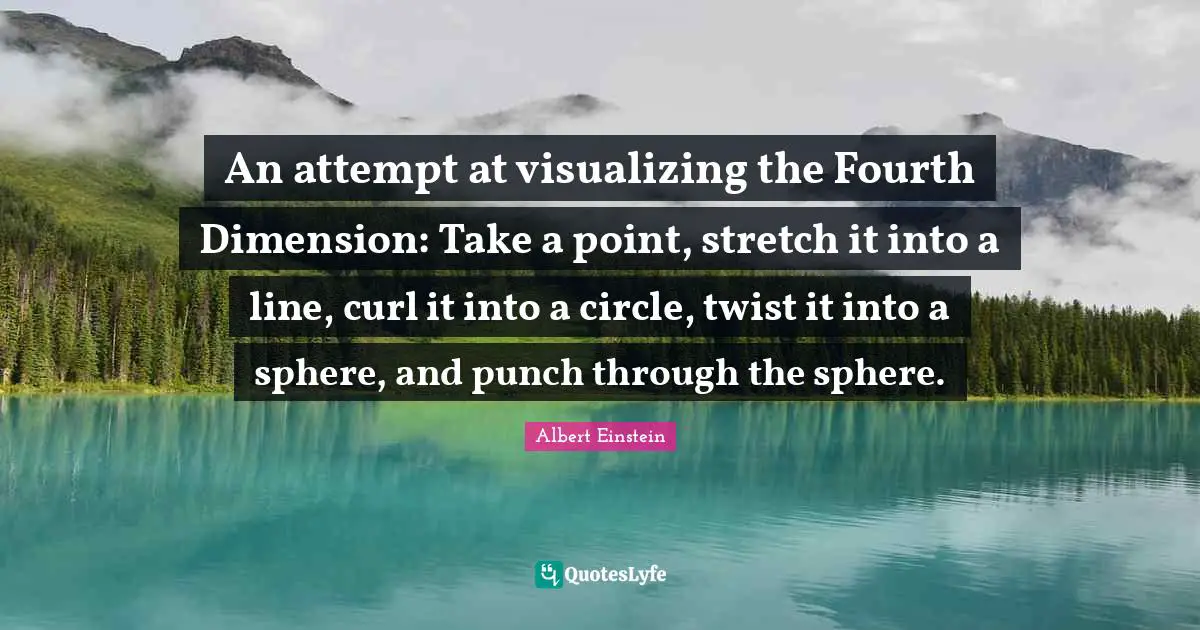Curls Quotes: "An attempt at visualizing the Fourth Dimension: Take a point, stretch it into a line, curl it into a circle, twist it into a sphere, and punch through the sphere."