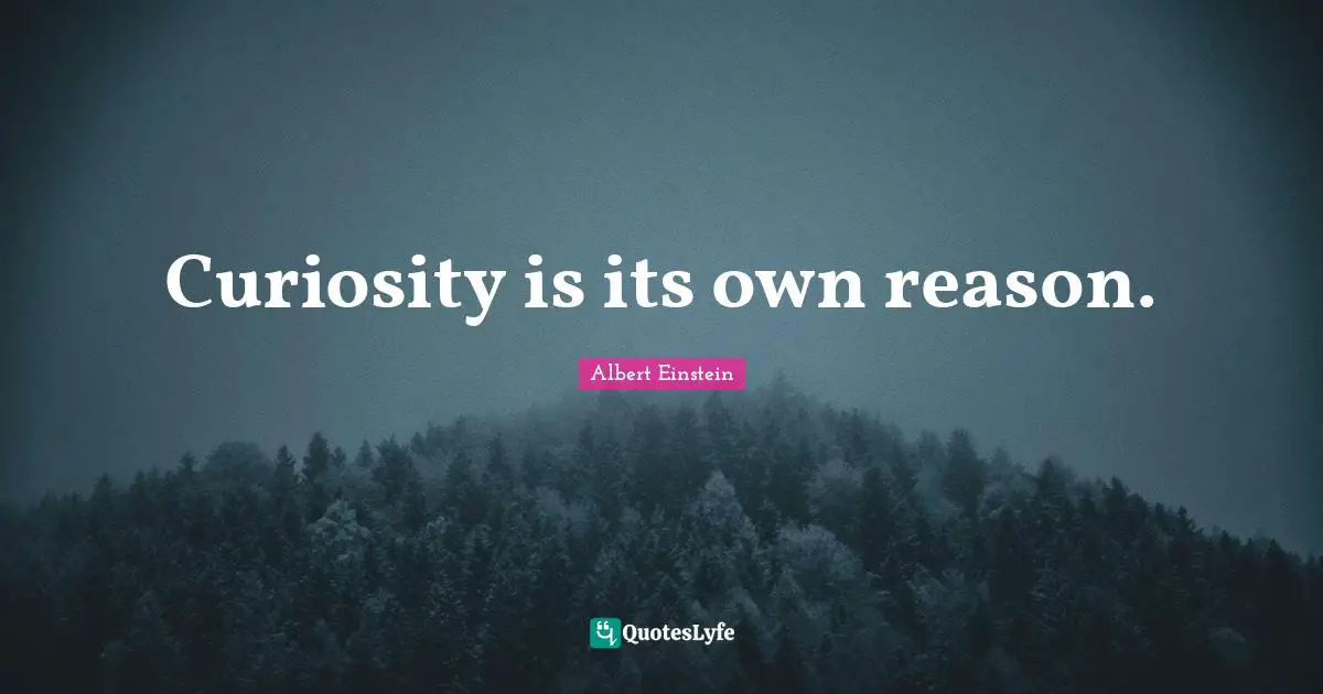 Curiosity is its own reason.