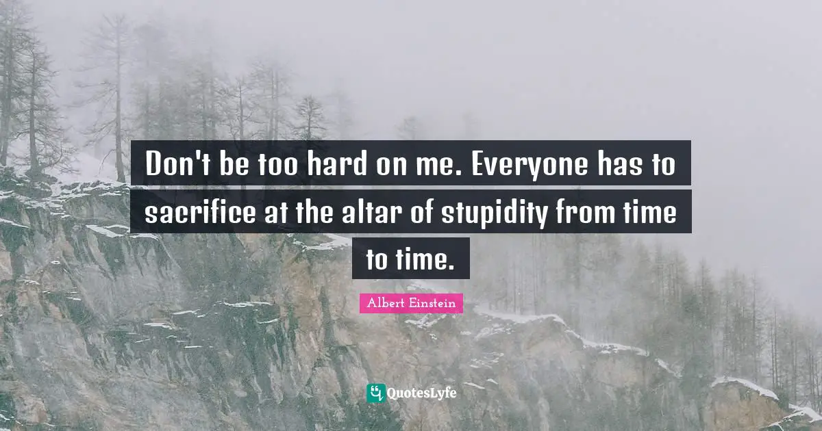Don't be too hard on me. Everyone has to sacrifice at the altar of stupidity from time to time.