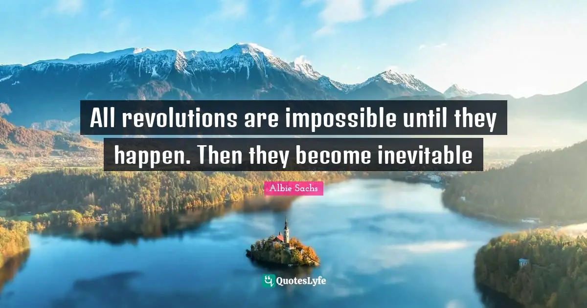 All revolutions are impossible until they happen. Then they become inevitable