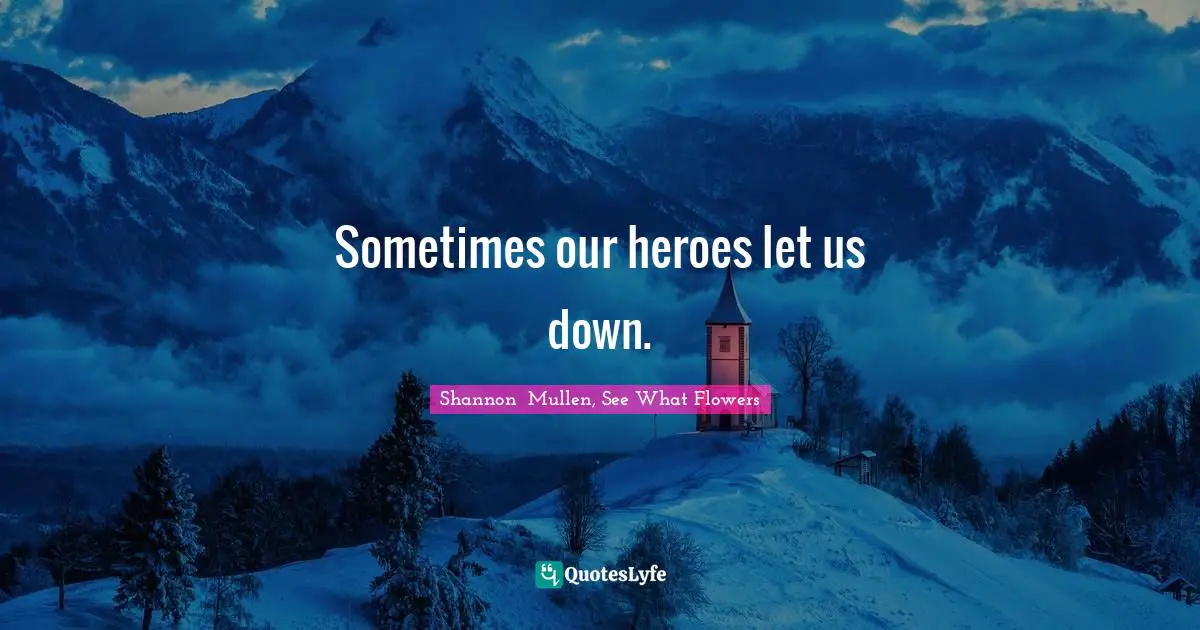 Sometimes our heroes let us down.