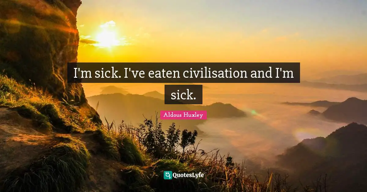 Civilisation Quotes: "I'm sick. I've eaten civilisation and I'm sick."