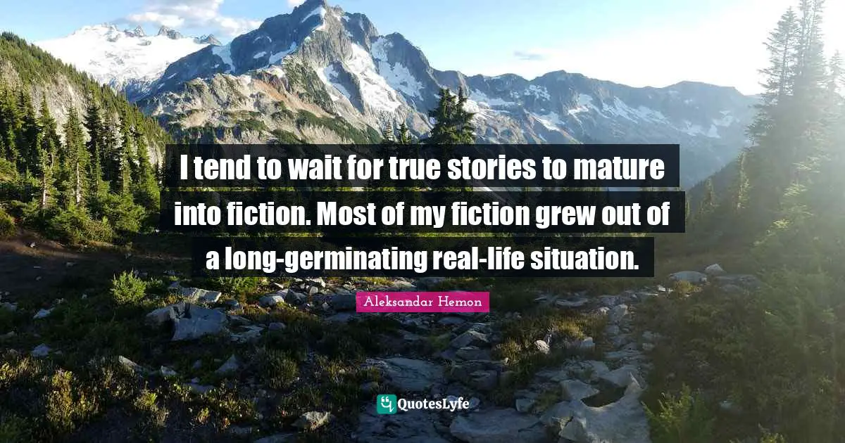 I tend to wait for true stories to mature into fiction. Most of my fiction grew out of a long-germinating real-life situation.