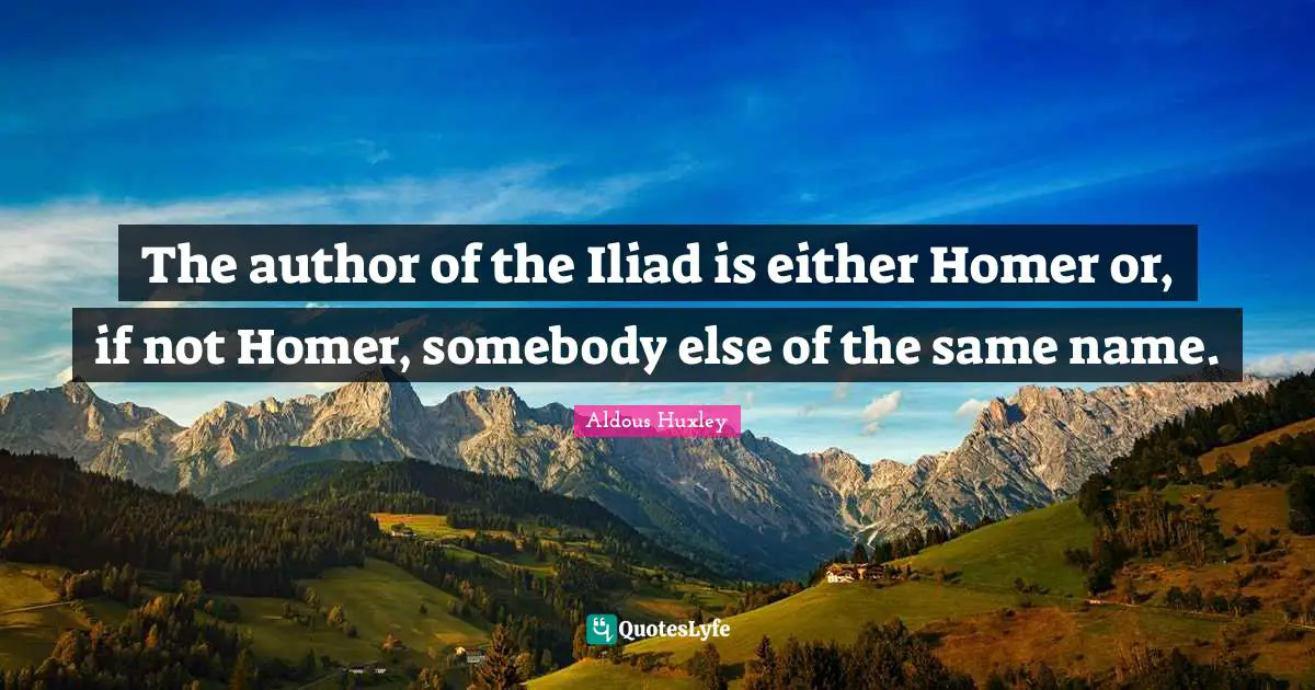 The author of the Iliad is either Homer or, if not Homer, somebody else of the same name.