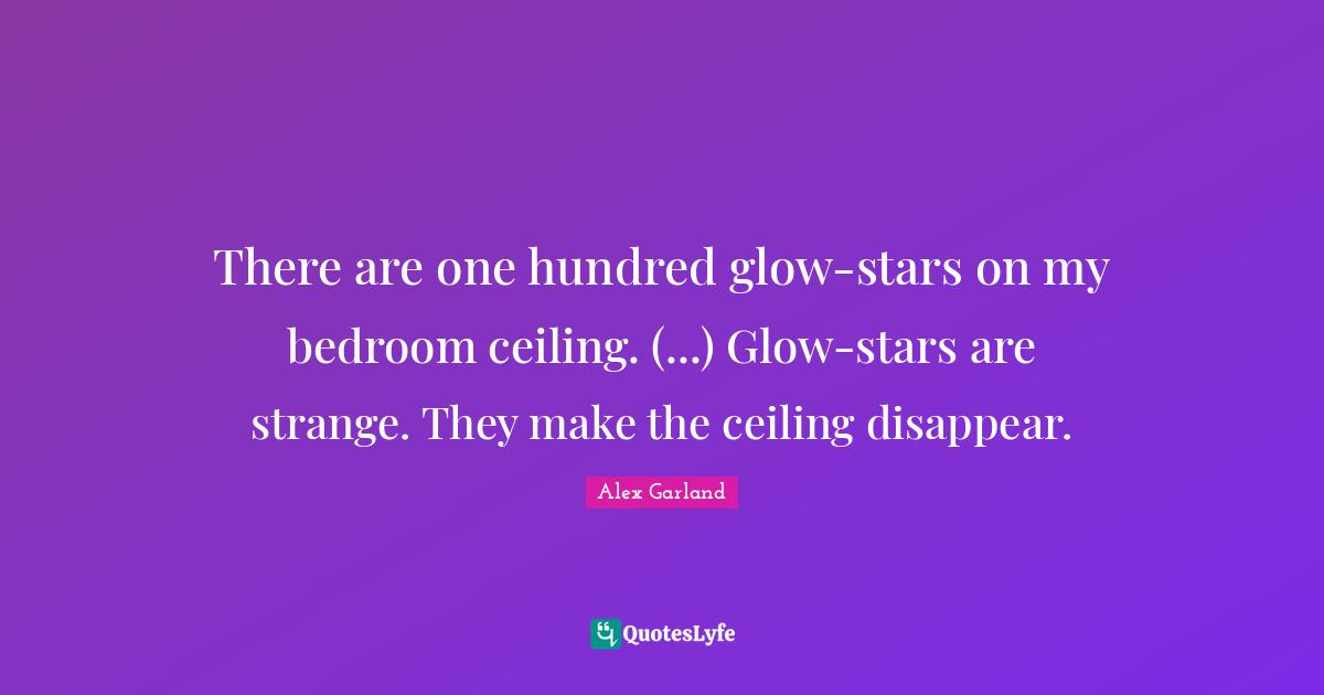 There are one hundred glow-stars on my bedroom ceiling. (...) Glow-stars are strange. They make the ceiling disappear.