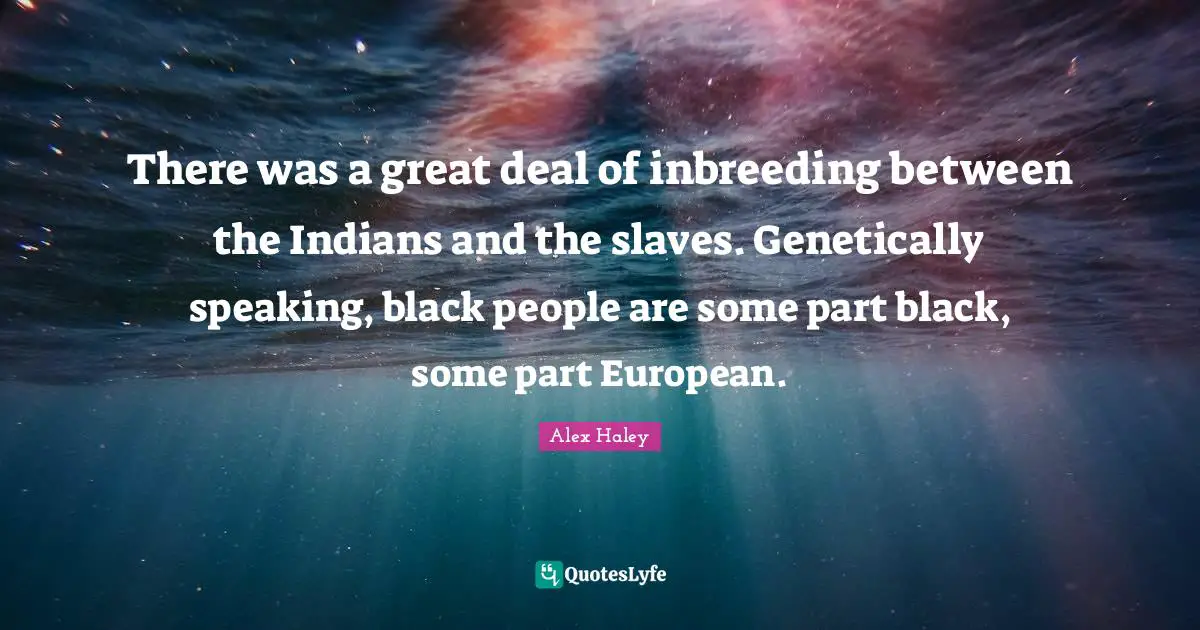 There was a great deal of inbreeding between the Indians and the slaves. Genetically speaking, black people are some part black, some part European.
