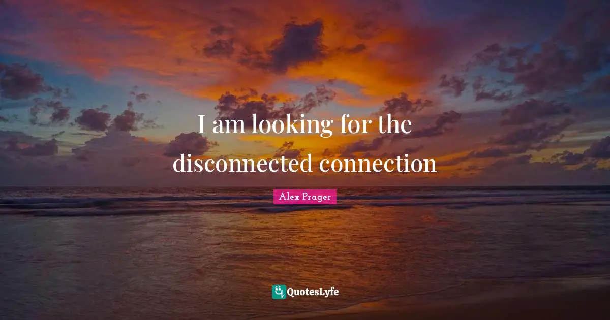 Disconnected Quotes: "I am looking for the disconnected connection"