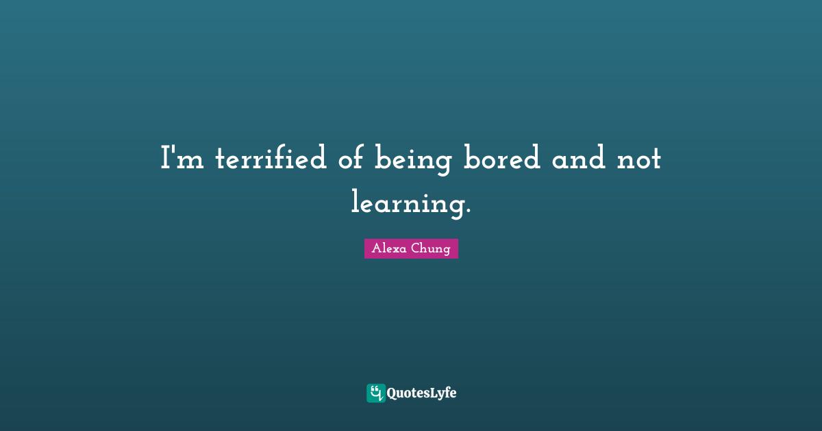Terrified Quotes: "I'm terrified of being bored and not learning."