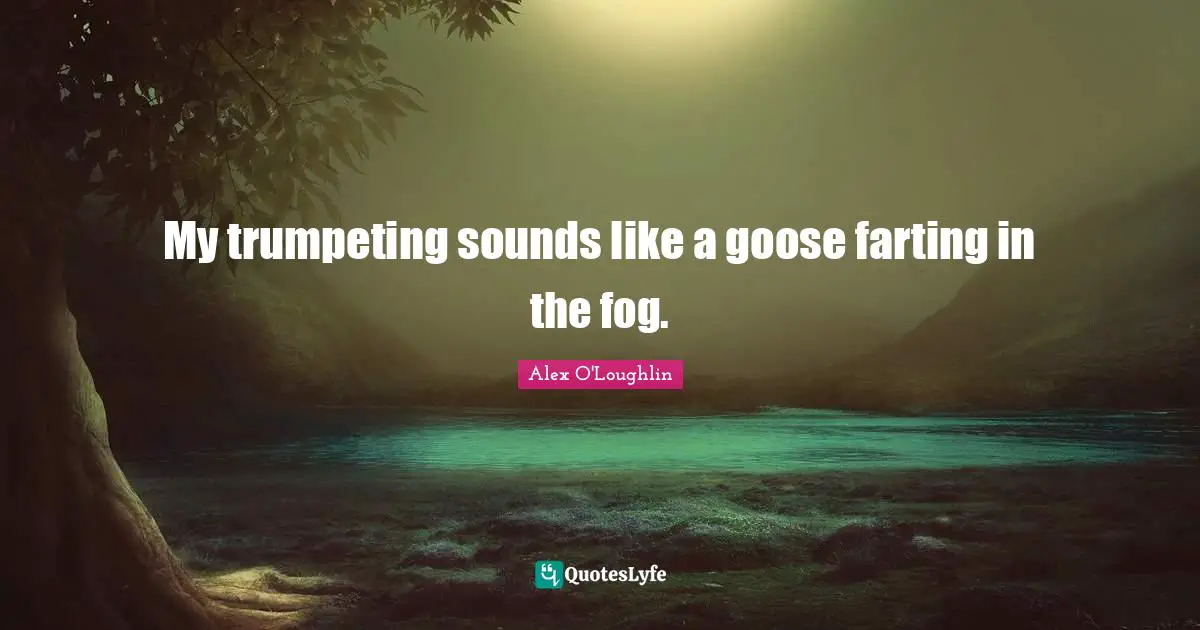 Geese Quotes: "My trumpeting sounds like a goose farting in the fog."