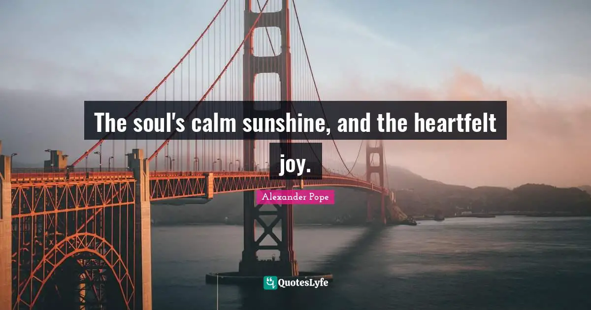 Heartfelt Quotes: "The soul's calm sunshine, and the heartfelt joy."