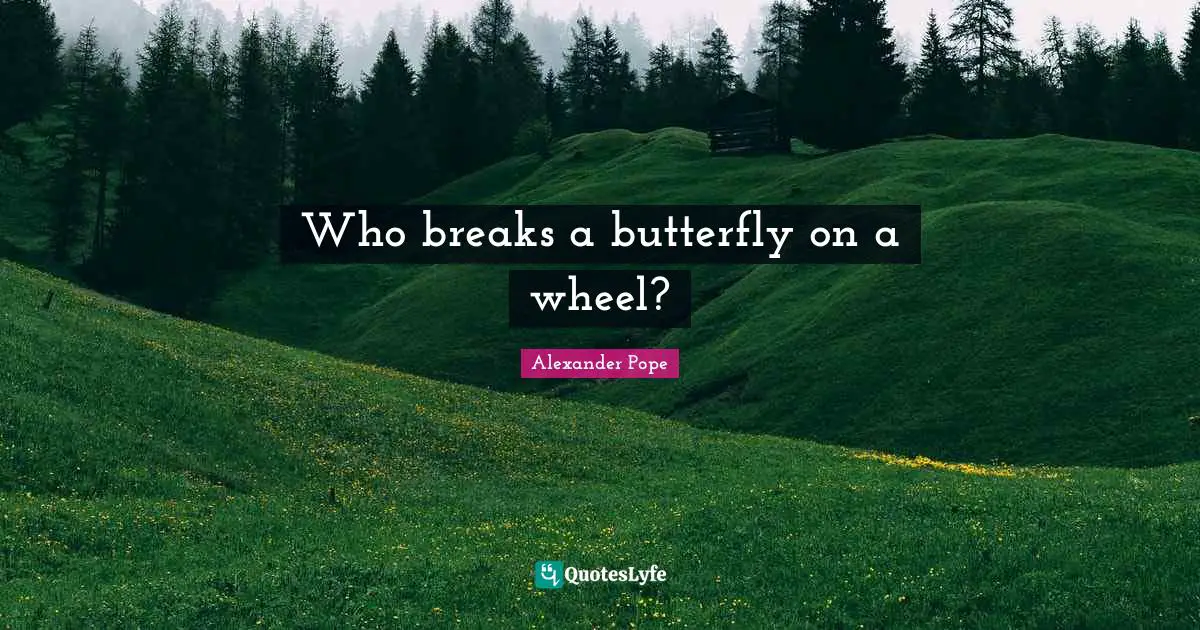 Who breaks a butterfly on a wheel?