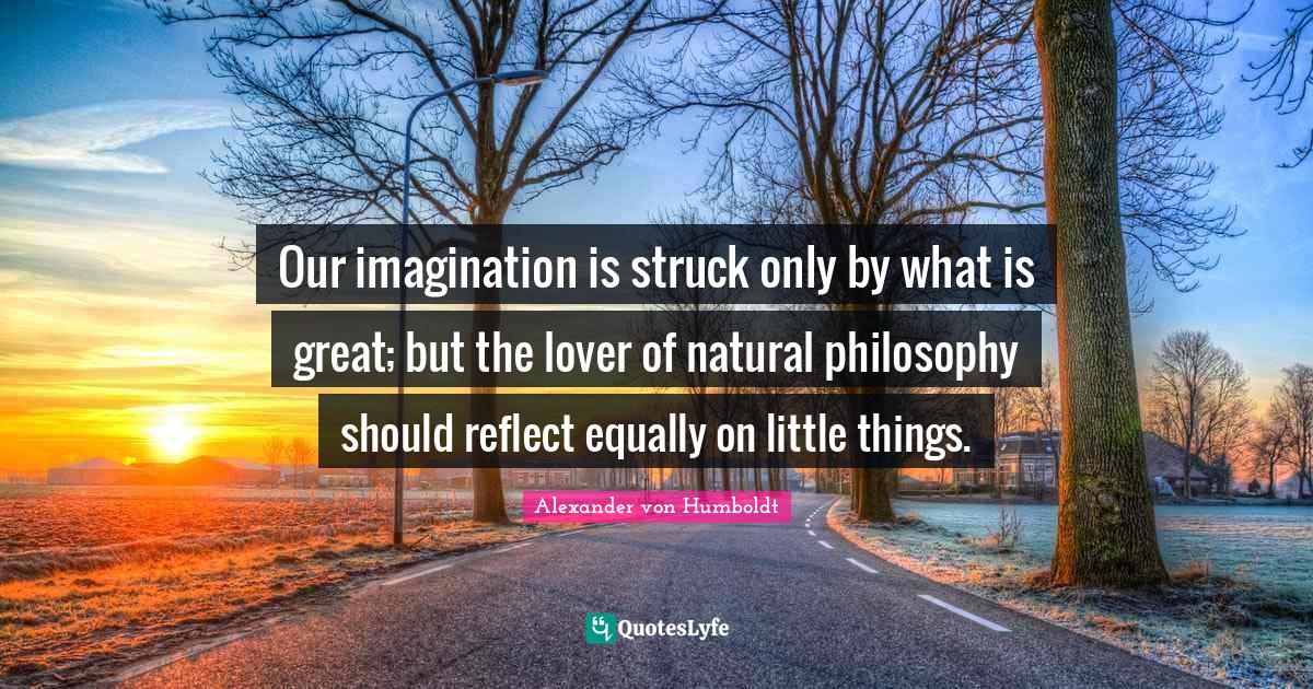 Little Things Quotes: "Our imagination is struck only by what is great; but the lover of natural philosophy should reflect equally on little things."